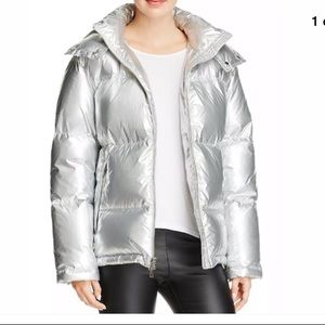 Kendall Kylie Silver Down Puffer With Hood S
